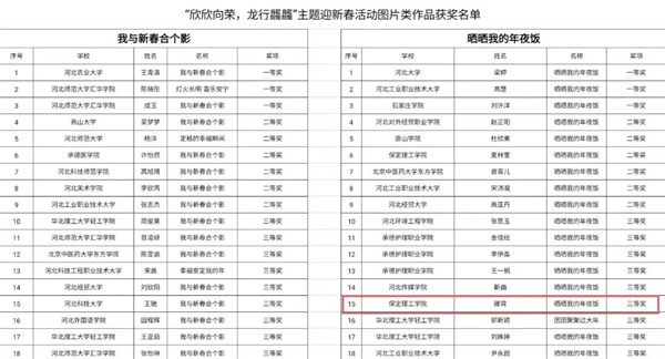 我院學子在2024年河北省“欣欣向榮，龍行龘龘”主題迎新春活動中榮獲佳績！