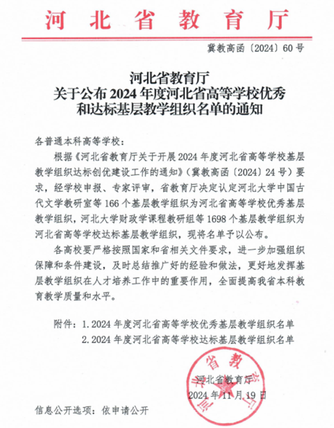 喜報(bào)！我校省級(jí)基層教學(xué)組織達(dá)標(biāo)創(chuàng)優(yōu)工作圓滿收官