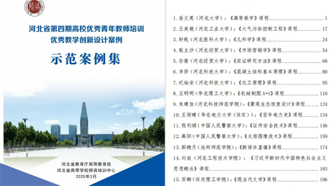 喜報(bào)丨保定理工學(xué)院教師蘇暢創(chuàng)新教學(xué)案例入選河北省高校優(yōu)秀青年教師培訓(xùn)示范案例集