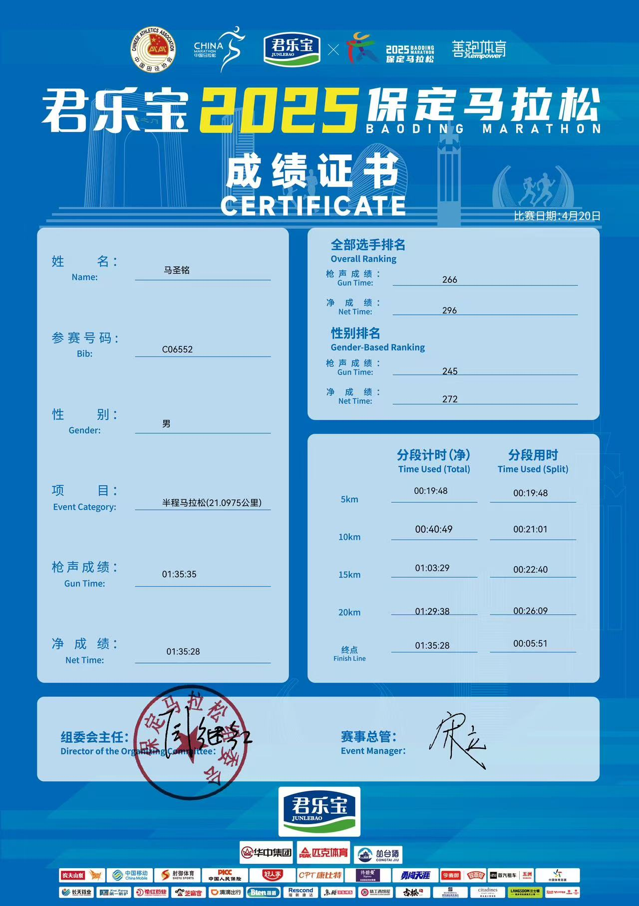 喜報(bào)|我校學(xué)子在君樂寶2025馬拉松比賽中斬獲佳績(jī)